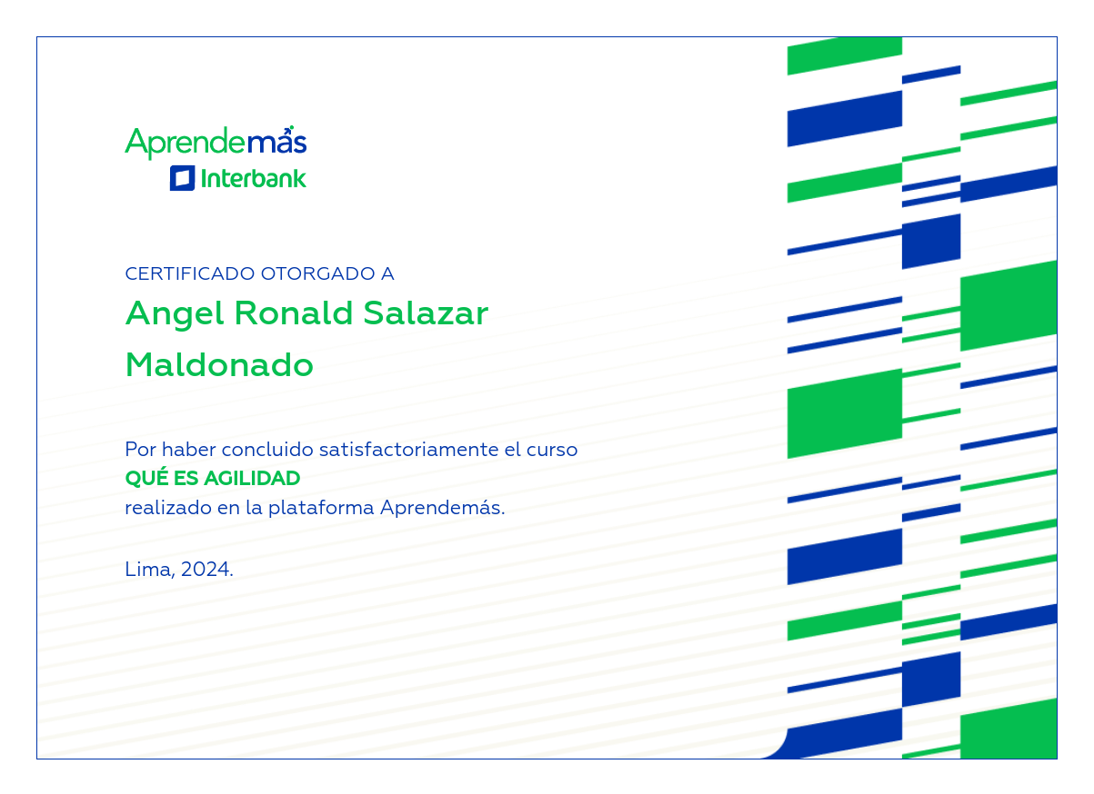 Certificado del curso Qué es Agilidad 