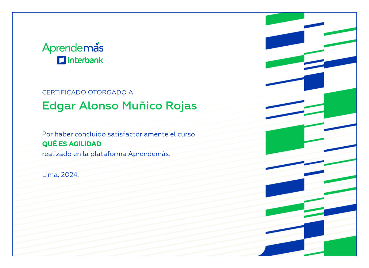 Certificado del curso Qué es Agilidad 